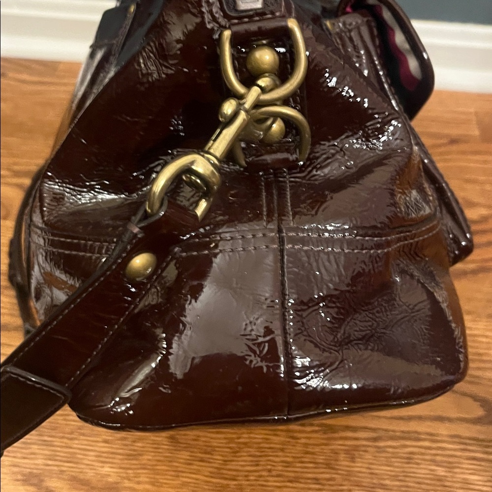 Coach Limited Edition Francine Chocolate Brown Patent Leather Legacy 12295 - Picture 10 of 16